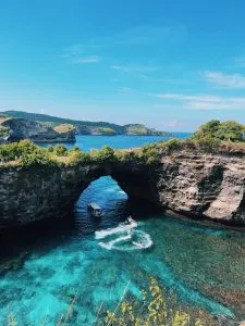 Broken Beach by boat