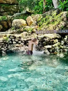 Take shower at Tembeling Beach